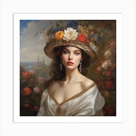 Woman In A Hat 2 Art Print