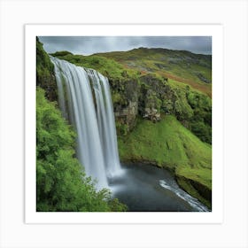 Waterfall In Iceland 5 Art Print