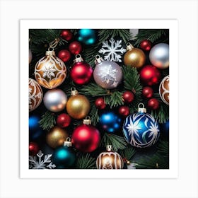 Christmas Ornaments 116 Art Print