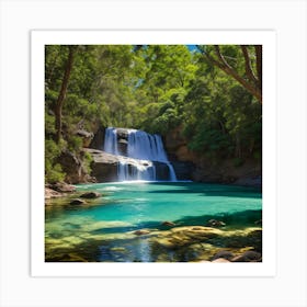 Waterfall In The Forest 15 Art Print