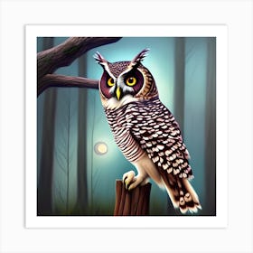 Serene Owl Art Print