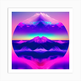 Psychedelic Mountains Art Print