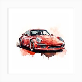 Porsche 911 Watercolor Painting Art Print