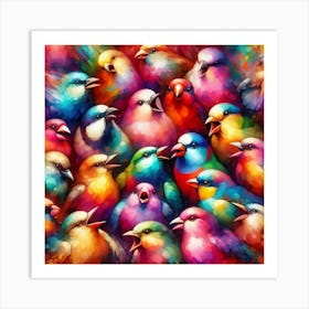 Colorful Birds Art Print