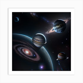 Planets In Space 1 Art Print