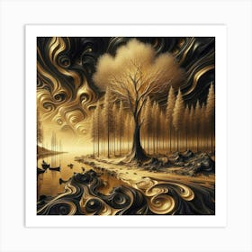 Tree Of Gold 4 Art Print