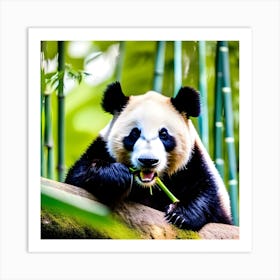 Panda Bear Eating Bamboo 8 Art Print