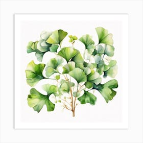 Tropical leaves of ginkgo biloba 3 Art Print