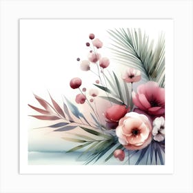 Watercolor Floral Background Art Print