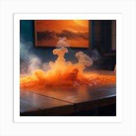 Orange Smoke On A Table Art Print