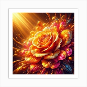 Abstract Flower Painting Art Print