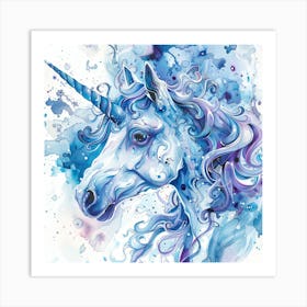 Unicorn Watercolor Painting 1 Art Print