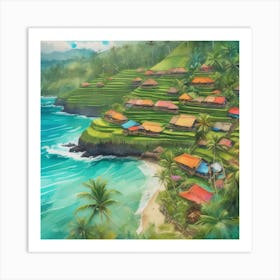 A Vibrant Bali Summer Aerial 2 Art Print