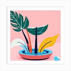 Tropical Plants In A Bowl Art Print