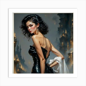 Lady In Black Art Print