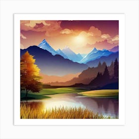 Landscape Painting 172 Art Print