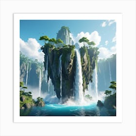 Waterfall Island Art Print