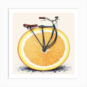 Orange Bicycle 19 Art Print