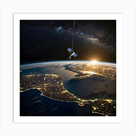 Satellite In Space Art Print