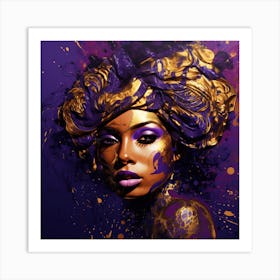 Purple And Gold Painting Art Print