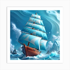 Ship In The Ice Art Print