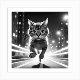 Cat In The City 4 Art Print