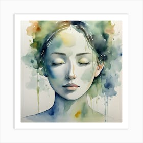 Watercolor Of A Woman 11 Art Print