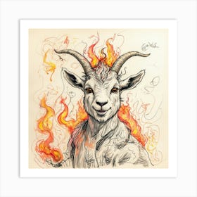 Goat Of Fire 3 Art Print