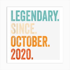 Legendary Since October 2020 2nd Birthday Art Print