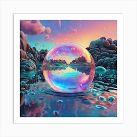 Bubble Waterscape Holographic 3 Art Print