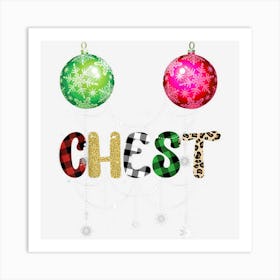 Funny Christmas Matching Couples Shirt Chest Nuts Ornaments Art Print