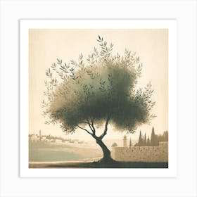 Whispers Of Peace: Olive Tree in Jerusalem Art Print