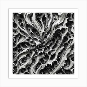 Black and White Abstract Art 431 Art Print