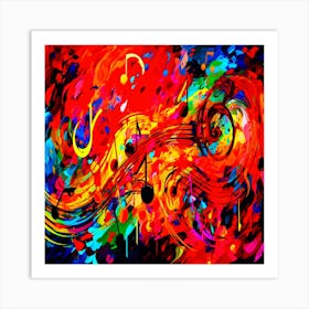colorful splash background, Music Painting Art Print