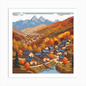 Autumn Village 2 Art Print