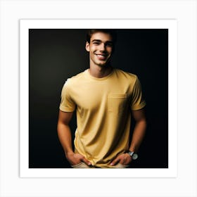 Portrait Of Young Man Smiling 1 Art Print