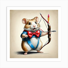 Hamster With Bow And Arrow 7 Art Print