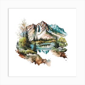 Watercolor Landscape Painting 3 Art Print