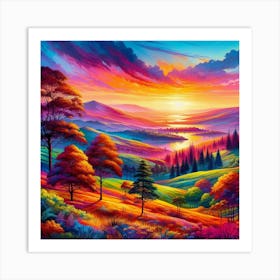 Sunset In The Valley 1 Art Print