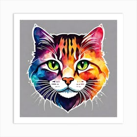 Colorful Cat 10 Art Print