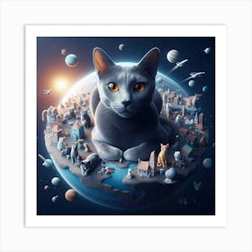 Cat In Space Art Print