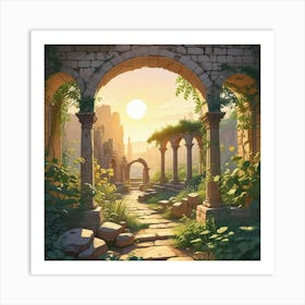 Into The Garden Ai Art Wall Art Design Illustration (36) Art Print