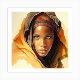 Watercolor Tuareg Woman #11 Art Print