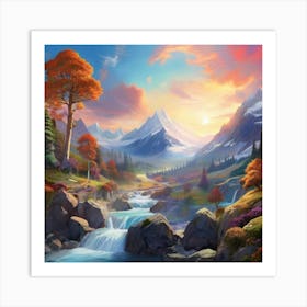 Beautiful Mountain Scene Art Print