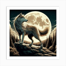 Wolf in wild 2 Art Print