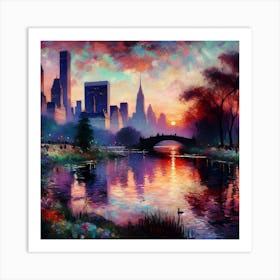 Sunset In Central Park Art Print