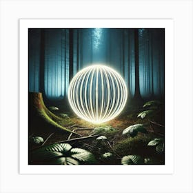 Sphere In The Forest Art Print