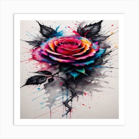 Watercolor Rose 1 Art Print