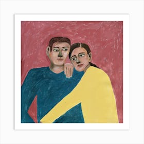 Couple Hugging Art Print