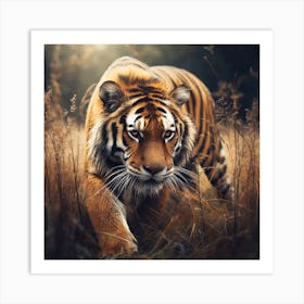 Tiger In The Grass 1 Art Print